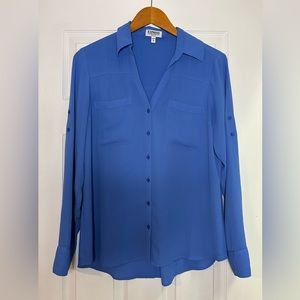 Express Original Fit Portofino Shirt, Blue (size: M)